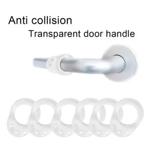 6PCS Door Stopper Transparent Door Handle Buffer Wall Protection Silica Gel Doorknob Buffer Walls And Furniture Protective Pad