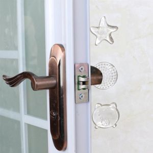 1PC Door Crash Pad Wall Protection Safety Shock Absorber Door Handle Bumpers Security PU Transparent Wall Door Stoppers