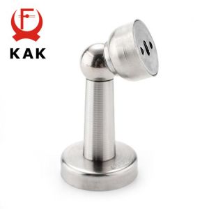 KAK Thicknessed Stainless Steel Magnetic Sliver Door Stop Stopper Door Holder Catch Floor Fitting With Screws For Family Home
