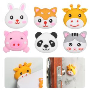 New Cartoon Wall Anti-collision Stickers Pad Back Door Handle Stopper Protection Mat Door Lock Mute Crash Shock Thickened Pad
