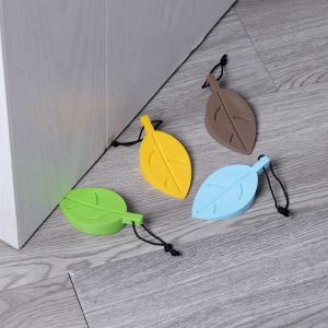 1PC Silicone Door Stop Creative Leaf Design Safety Door Stop Door Plug Children Anti-Pinch Hand Home Anti-Theft Door Holder