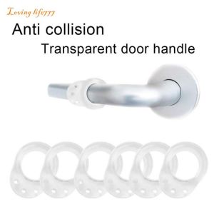 6pcs Silicone Door Stopper Anti-collision Ring Door Handle Buffer Wall Protector Transparent Shockproof Pad Doorknob Bumper