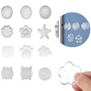 1PC Mute Door Stoppers Transparent Anti Collision Pads Safety Shock Absorber Door Handle Bumpers Waterable Wall Protectors
