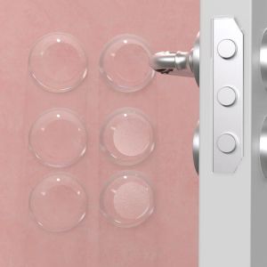 4/6/9pcs/box Door Stops Punch-free Anti-collision Round Silicone Door Stopper Creative Wall Protector Door Handle Guard Stopper