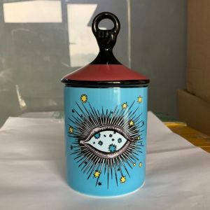 Lady Face Candle Holders Home Decoration Handmade Ceramic Jar Flower Arranging Pots Jewelry Box Retro Human Face Cup Candelabra