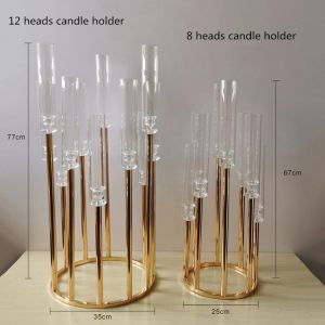 Candelabra Candle Holders Candlesticks Flower Vases Wedding Table Centerpiece Pillar Stand Road Lead Party Decoration