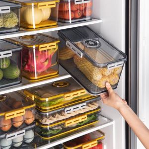 Refrigerator Storage Box Transparent Food Grade  Plastic Thickened Frozen  Storage Box Free Shipping