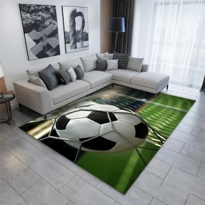 Football Carpet And Rugs For Bedroom Living Room Kids 3D Soccer Printing Pattern Rug Large For Kitchen Bathroom Mat Home Decor