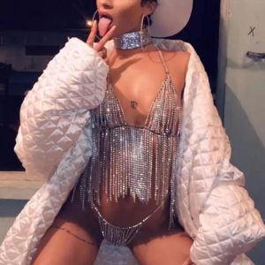 Sexy fashion cut out Rhinestone fringes women's shiny crystal thin shoulder strap covers bikini jacket adjustable skirt acces