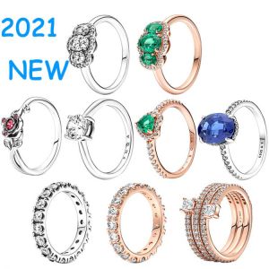 2021 Winter New Fashion Original Logo 1:1 925 Sterling Silver Jewelry Cubic Zirconia Love Star Lady Ring Free Christmas Gift