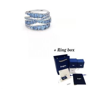 2021 Fashion New Jewelry Swa TWIST WRAP White Gold Ring Exquisite Spiral Element Shape Ladies Romantic Luxury High Jewelry Gift