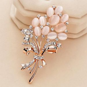 PICKYZ New Opal Stone Flower Animal Brooch Pin Garment Accessories Birthday Gift Brooches for Women  Rhinestone Brooch Pin Cute