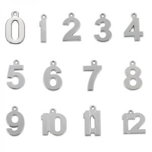 Skyrim 20pcs 0 1 2 3 4 5 6 7 8 9 10 11 12 Lucky Number Birthday Charm DIY Dangle Sliver Pendants for Bracelet Necklace Earring