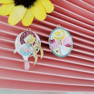 10pcs/pack Kawaii Beautiful Girl Enamel Charms Cartoon Warrior Metal Pendants Handmade Craft Earring DIY Jewelry Making Gifts