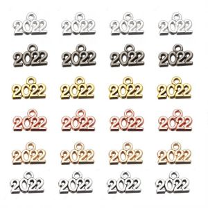 10-70pcs/Lot Number 2022 Year Charms For Jewelry Metal Souvenir Pendant For DIY Handmade Jewelry Making Accessories Wholesale