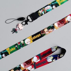 My Hero Academia Keychain Anime Trinkets Bakugou Accessories Phone Chain Work Id Card Bag Lanyard Cartoon Women Jewelry Men Gift