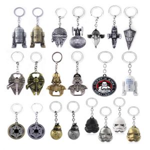 The Rise Of Skywalk Keychain Darth Vader Spaceship Yoda Robot BB8 Key Chains for Men Key holder Jewelry Gift