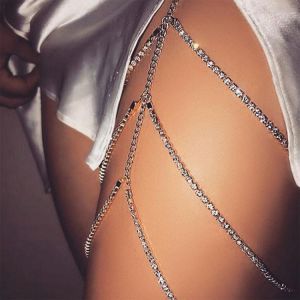 Fashion Trend Pavé Crystal Multilayer Leg Chain Female Auto Show Sexy Car Model Beach Casual Jewelry Accessories