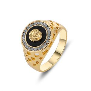 NurmWung Korean Creative Medusa Ring for Men Inlaid With Zircon Fashion Domineering Rings Female Punk Style Jewelry Gifts