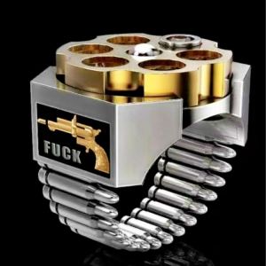 Cool Design Nano Craft Death Revolver Rings Revolver Bullet Roulette Jewelry Men's Boyfriend Anniversary Accessories