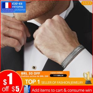 Vnox Layered Bracelets for Men, Black Franco Chain, Cuban Chain, Stainless Steel Simple Wristband, Casual Fashion Jewelry
