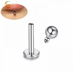 G23titan Internal Thread  Labret Stud Ball 16G Titanium Body Ring Ear Cartilage Earlobe Piercings for Women Man