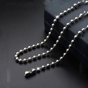 Fashion new men and women models titanium steel ball necklace stainless steel wave bead chain hot sale