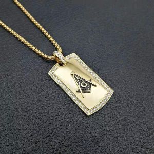 Stainless Steel Men Necklaces Pendants Masonic Freemasonry Punk Rock Hip Hop Male Boyfriend Jewelry Necklaces Creativity Gift