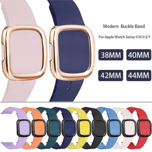 New modern style Leather Loop strap for Apple Watch Series 5 4 3 2 bands Bracelet for iWatch 38/40/42/44mm Watchband Accessories