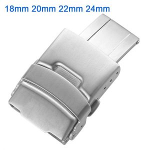 304 Stainless Steel Watch Band Buckle Diving Style Folding Clasp for Seiko Watch Strap Lock 18mm 20mm 22mm 24mm
