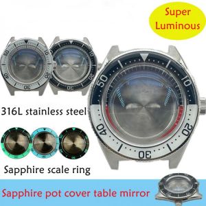 62Mas For Seiko Watch Case NH35/NH36/4R/6R Movement Diving Watch Modified Accessories Case Sapphire 200m Waterproof Watch Cases