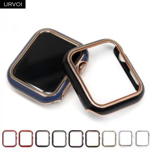 URVOI Bumper for Apple Watch series 6 SE 5 4 3 2 Shiny Plastic cover hard frame case for iWatch protector double colors