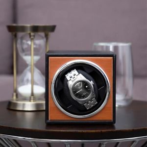 USB Power Supply Black Mechanical Watch Winding Box Motor Shaker Mini Watch Winder Holder Display Jewelry Storage Organizer