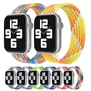Braided Solo Loop band For Apple Watch Strap 45mm 44mm 40mm 41mm 42mm 38mm Fabric Nylon Bracelet belt iWatch series 7 6 SE 5 4 3