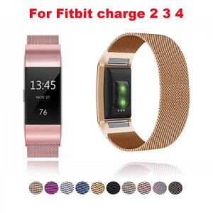 Stainless Steel Magnetic Milanese Loop Band for Fitbit Charge 2 band Replacement Wristband Strap for Fitbit Charge 3 4 Watchband