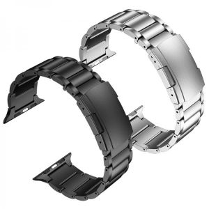 Titanium plating Steel Strap For Apple Watch Band Series 7 5 6 SE Luxury Metal Link Bracelet For iWatch 44mm 42mm 40mm Watchband
