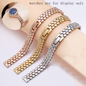 PEIYI 6 8 10 12 14mm Stainless steel watchband silver golden bracelet Replacement strap for size dial lady's fashion watch ch
