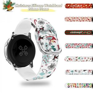 Christmas Silicone Band For Samsung Galaxy Watch Active Rubber Band for Samsung Watch 22mm 20mm Sports Bracelet Loop