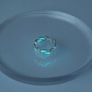 Adjustable Hollow Heart Luminous Ring Glow In Dark Silver Color Rings for Women Friends Gift Vintage Fashion Jewelry Ring