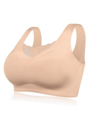 Plus Size Lace Seamless Softies Wireless Yoga Bra