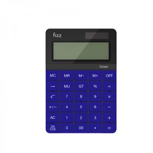 [XM ]Fizz FZ66806 Calculator Double Power Desk Calculator 12 Digit Large Display Panel Button Calculator Financial Office for Coll