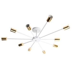 E27 10 Heads Vintage Industrial Edison Chandelier Metal Flush Mount LED Ceiling Lights AC 85-265V