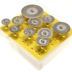 Drillpro 10pcs Diamond Cutting Discs Cut Off Wheel Set For Dremel Rotary Tool Saw Blade