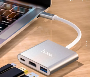 hoco. 67W Laptop Power Adapter 3 in 1 Type-C To USB3.0 HDMI PD Notebook
