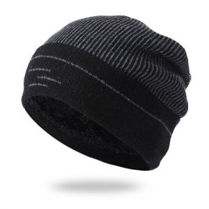 Men Women Winter Warm Thicken Plus Velvet Knit Cap Outdoor Ski Double Layers Beanie Skullcap Hat