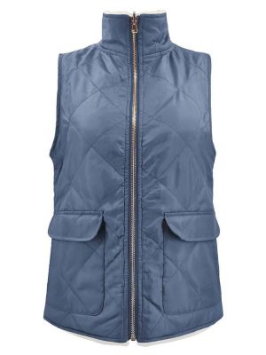 Women Solid Turn-down Collar Thick Vest Jacket