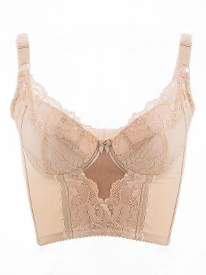 Plus Size G Cup Lace Push Up Gather Back Closure Longline Adjustable Bra