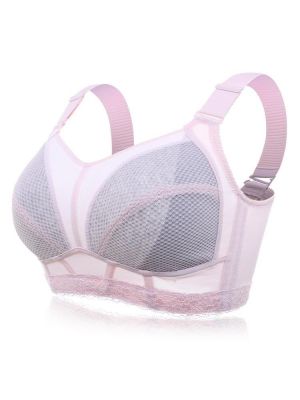 Plus Size Breathable Gather Cotton Thin Wire Free Minimizer Bra