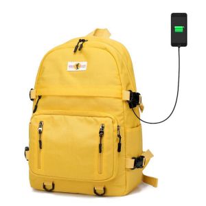 AOLIDA 5013 18-inch USB Charging Backpacks Laptop Bag Women Female School Bag Travel Bagpack for Teenagers Girls Leisure Travel Da