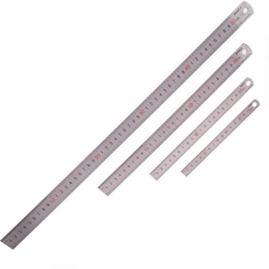 BAOKE 1Pcs 15cm/20cm/30cm/50cm Stainless Steel Straight Ruler Double Scale Student Rulers Painting Drawing Measuring Tool School O